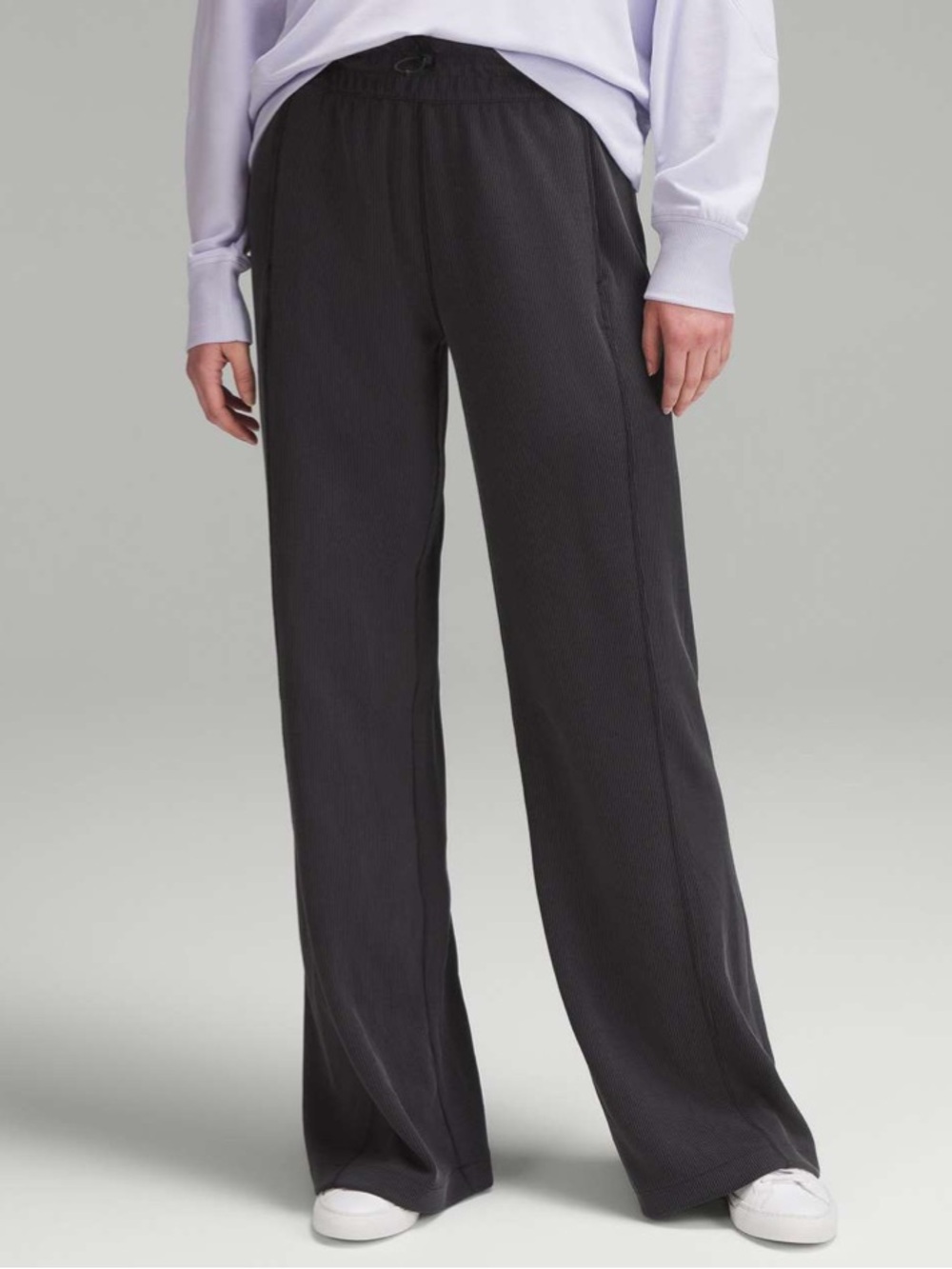 Lululemon Ribbed Softstreme High-Rise Pant 32.5” Black Size 14 Wide Leg